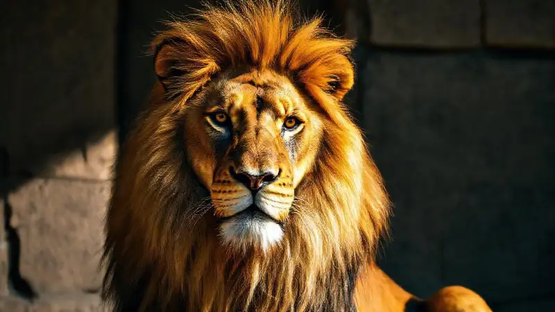 El león exuda poder y autoridad